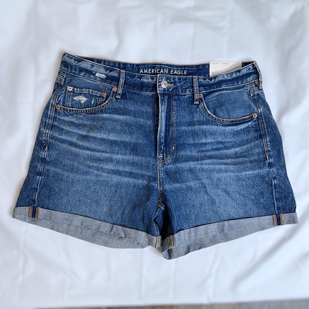 American Eagle Outfitters Tomgirl Blue Jean Shorts 14/32w NWT